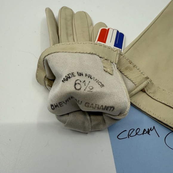New With Tags ,Vintage Deep Cream Fine Buttersoft Kidskin Gloves, Barnier, … - Picture 6 of 8